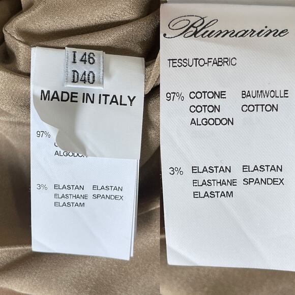 BLUMARINE Classic Cotton Pencil Skirt in Tan Size I46/US10 - Picture 9 of 11
